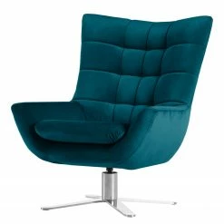 Fredriks Fauteuil Chassy Microfibre - Bleu pétrole - Sans repose-pieds