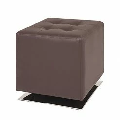 Home Design Tabouret capitonné Trafalgar - Imitation cuir Marron