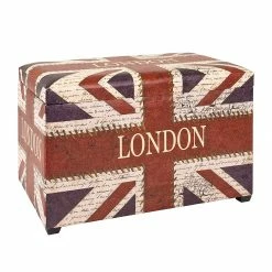 Home Design Coffre Union Jack Vintage - Imitation cuir