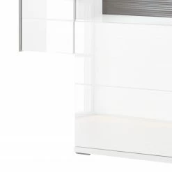 Loftscape Buffet Kushiro III - Porte en verre à droite -loftscape Boutique highboard arco iii hochglanz weiss grau glastuer rechts 4711292