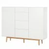 Mørteens Buffet Lindholm IV - chêne partiellement massif - Blanc - Hauteur : 128 cm 1 Mørteens Buffet Lindholm IV - chêne partiellement massif - Blanc - Hauteur : 128 cm -loftscape Boutique highboard lindholm i weiss matt eiche massiv 333074