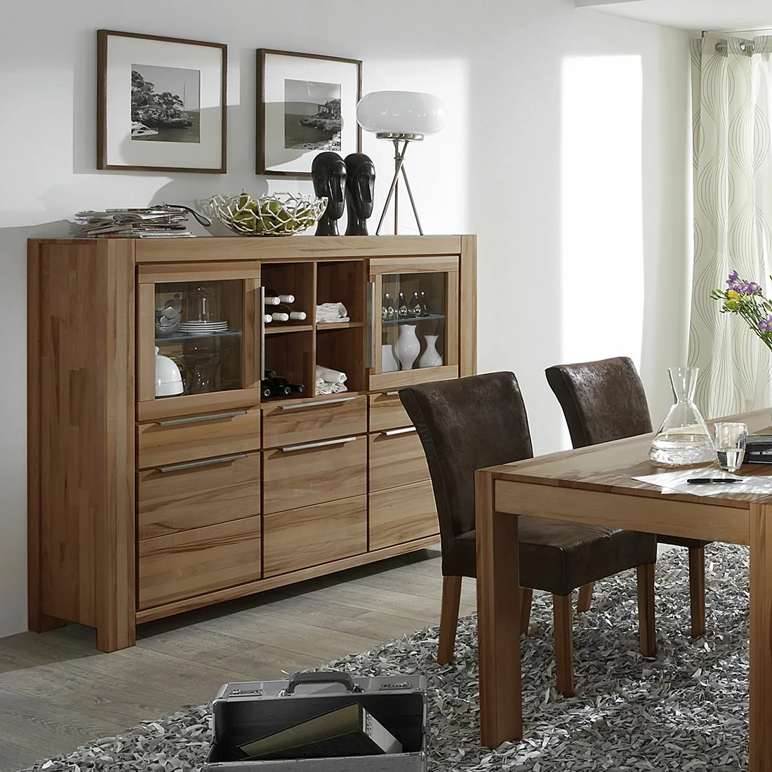 Ars Natura Buffet haut Pia II - Chêne sauvage massif huilé - Sans éclairage 4 Ars Natura Buffet haut Pia II - Chêne sauvage massif huilé - Sans éclairage – Image 2