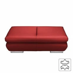 Fredriks Repose-pieds Masca - Cuir véritable rouge carmin