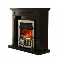 Montreux Cheminée électrique Houston - Noir / gris marbré