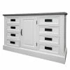 Maison Belfort Commode Nasinu V - Partiellement en paulownia massif - Blanc / Gris ancien -loftscape Boutique kommode braun weiss 4727828