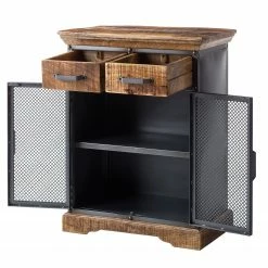 Ars manufacti Buffet Hunter II - Métal / Manguier massif- Manguier / Gris bleu -loftscape Boutique kommode hunter ii metall mango massiv mango blaugrau 4414564