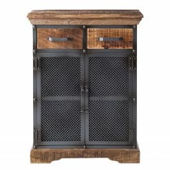 Ars manufacti Buffet Hunter II - Métal / Manguier massif- Manguier / Gris bleu -loftscape Boutique kommode hunter ii metall mango massiv mango blaugrau 4845740