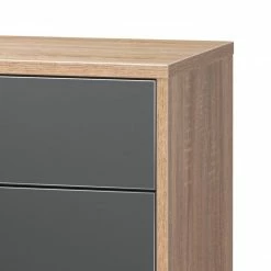 Maja Möbel Commode Merit - Gris brillant / Imitation chêne de Sonoma -loftscape Boutique kommode merit hochglanz grau eiche sonoma dekor 347659