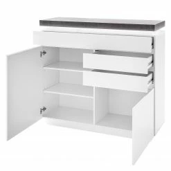 Fredriks Buffet Namona I - Éclairage inclus - Imitation béton / Blanc 15 Fredriks Buffet Namona I - Éclairage inclus - Imitation béton / Blanc -loftscape Boutique kommode namona i inkl beleuchtung weiss anthrazit weiss anthrazit 3666869