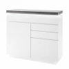 Fredriks Buffet Namona I - Éclairage inclus - Imitation béton / Blanc -loftscape Boutique kommode namona i inkl beleuchtung weiss anthrazit weiss anthrazit 3666873