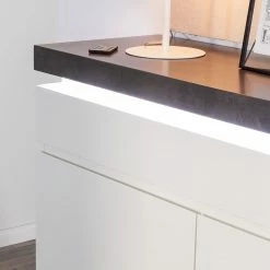 Fredriks Buffet Namona I - Éclairage inclus - Imitation béton / Blanc 17 Fredriks Buffet Namona I - Éclairage inclus - Imitation béton / Blanc -loftscape Boutique kommode namona i inkl beleuchtung weiss anthrazit weiss anthrazit 4040356
