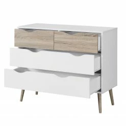 Mørteens Commode Sunndal - Blanc / Chêne clair -loftscape Boutique kommode sunndal weiss eiche dekor 4845136
