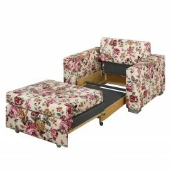 Mooved Fauteuil convertible Latina XII - Matière tissée - Beige / Rouge -loftscape Boutique latte 80 schlafsessel standard stoff komplett orleans 03 fuesse holz 4131788