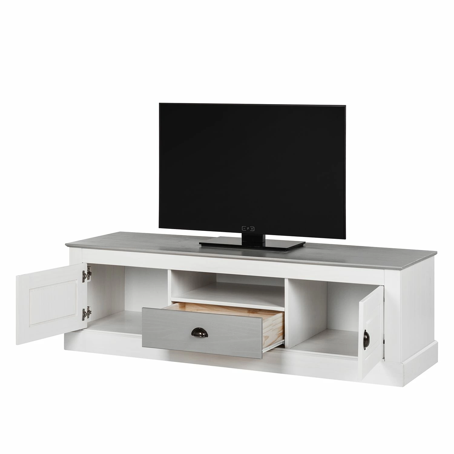 Maison Belfort Meuble TV Neely - Blanc / Gris 7 Maison Belfort Meuble TV Neely - Blanc / Gris – Image 5