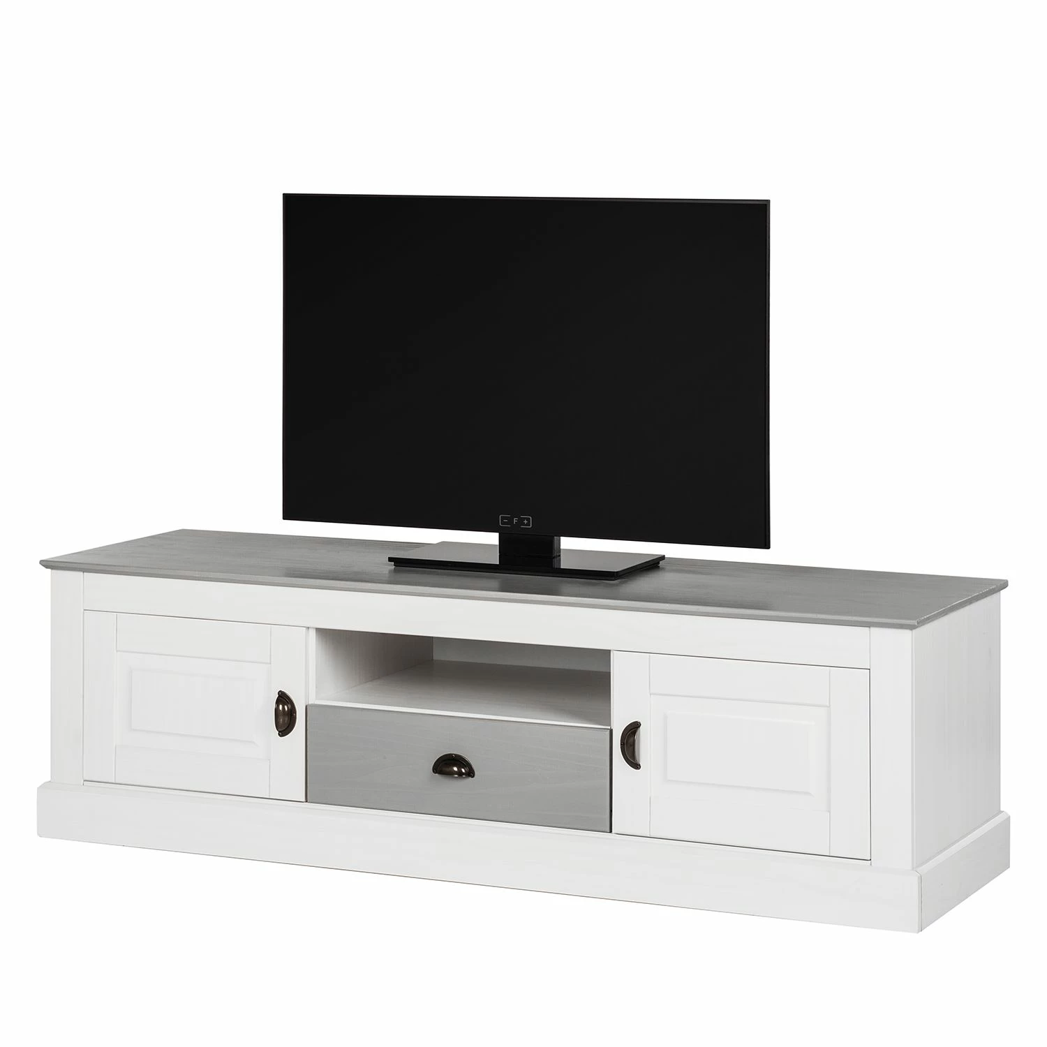 Maison Belfort Meuble TV Neely - Blanc / Gris 3 Maison Belfort Meuble TV Neely - Blanc / Gris