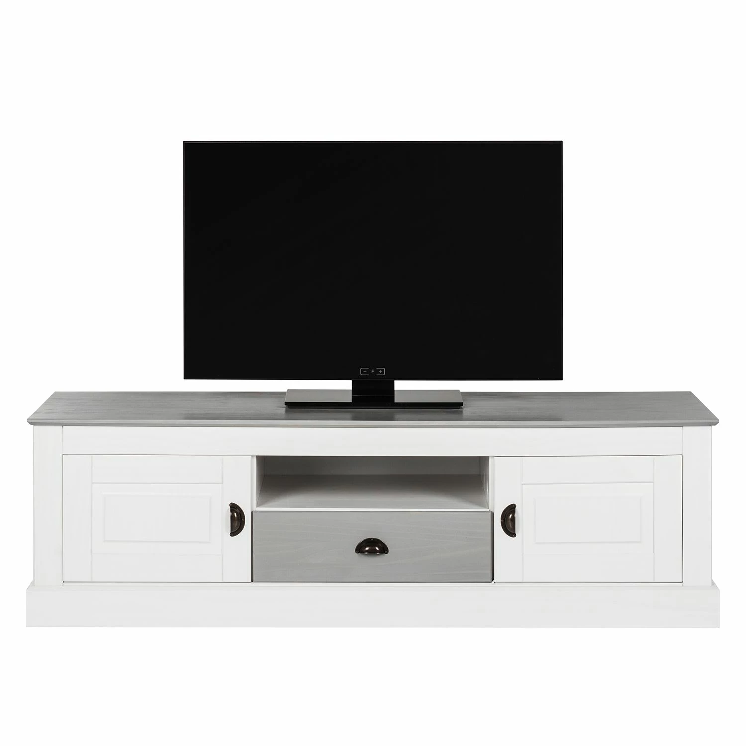 Maison Belfort Meuble TV Neely - Blanc / Gris 5 Maison Belfort Meuble TV Neely - Blanc / Gris – Image 3