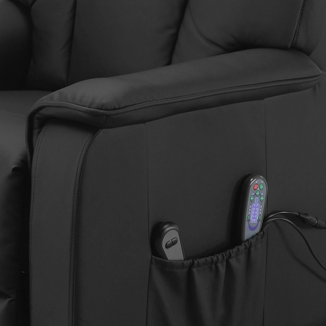 Modoform Fauteuil massant Cubillo - Cuir véritable - Noir 8 Modoform Fauteuil massant Cubillo - Cuir véritable - Noir – Image 6