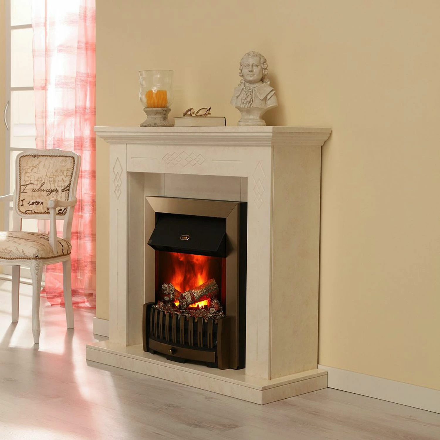 Montreux Cheminée électrique Missouri - Beige - Crème marbré 4 Montreux Cheminée électrique Missouri - Beige - Crème marbré – Image 2