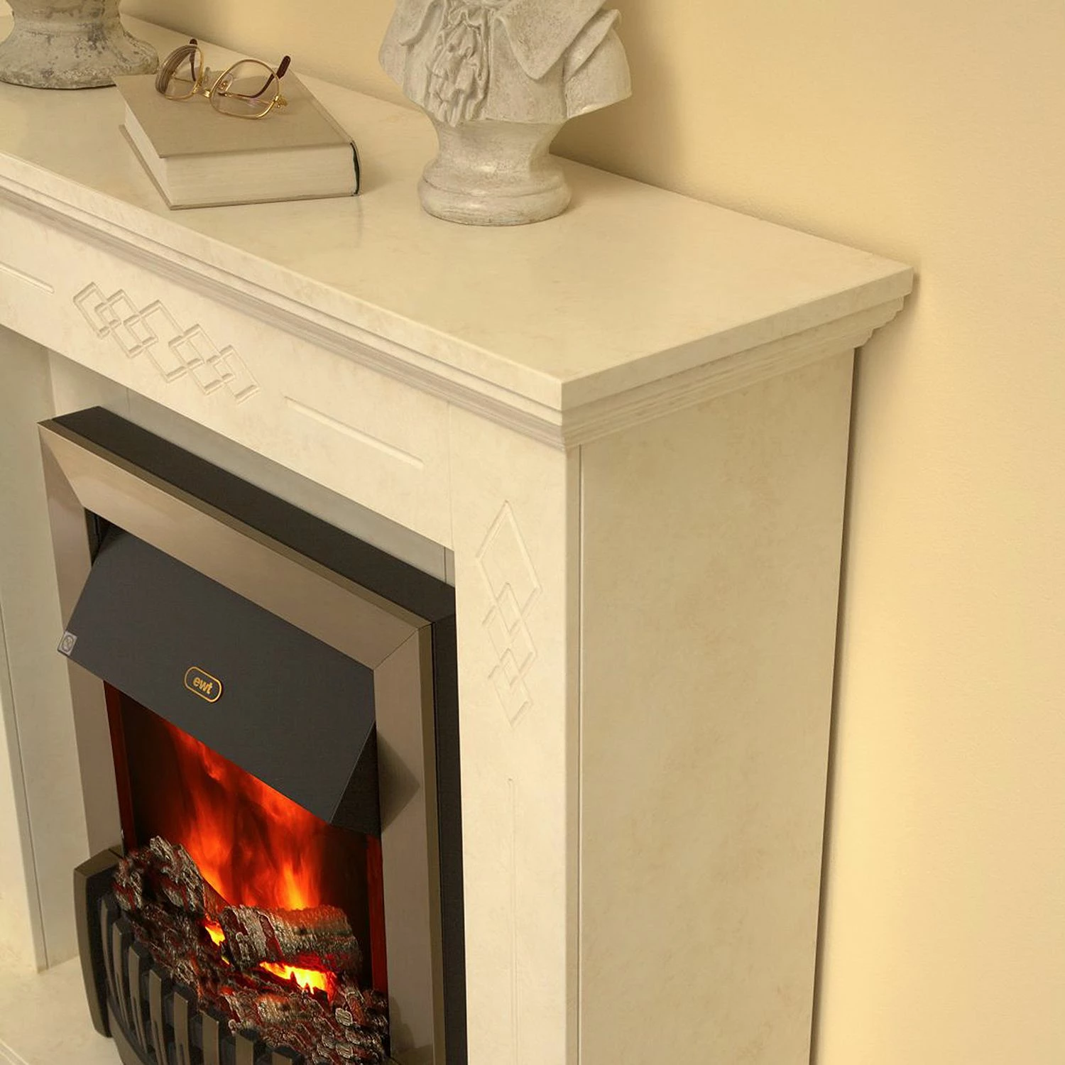 Montreux Cheminée électrique Missouri - Beige - Crème marbré 7 Montreux Cheminée électrique Missouri - Beige - Crème marbré – Image 5