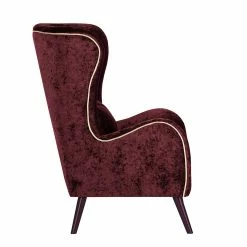 Red Living Fauteuil à oreilles Madame Lebon Velours - rouge bourgogne -loftscape Boutique ohrensessel humphrey samtstoff burgundy 382880