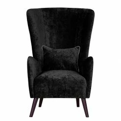 Red Living Fauteuil à oreilles Humphrey - Velours gris -loftscape Boutique ohrensessel humphrey samtstoff schwarz 382891