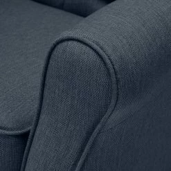 Maison Belfort Ensemble de salon Luro (2-1) - Bleu foncé -loftscape Boutique ohrensessel luro strukturstoff dunkelblau 4542536