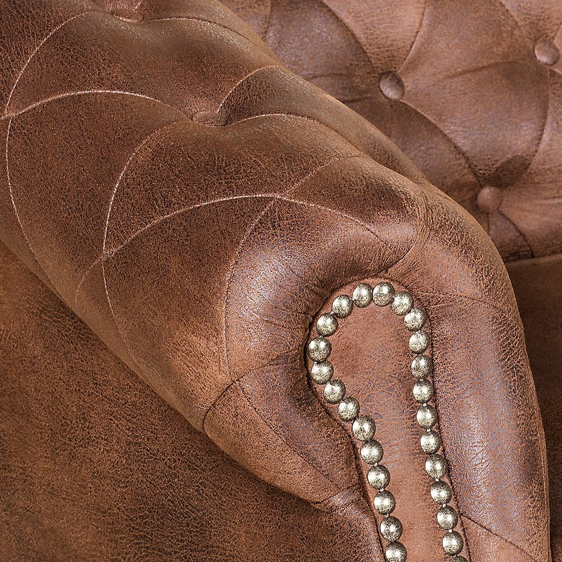 Ars manufacti Ensemble de salon Benavente (3 - 2 - 1) - Aspect vieux cuir marron 25 Ars manufacti Ensemble de salon Benavente (3 - 2 - 1) - Aspect vieux cuir marron – Image 23