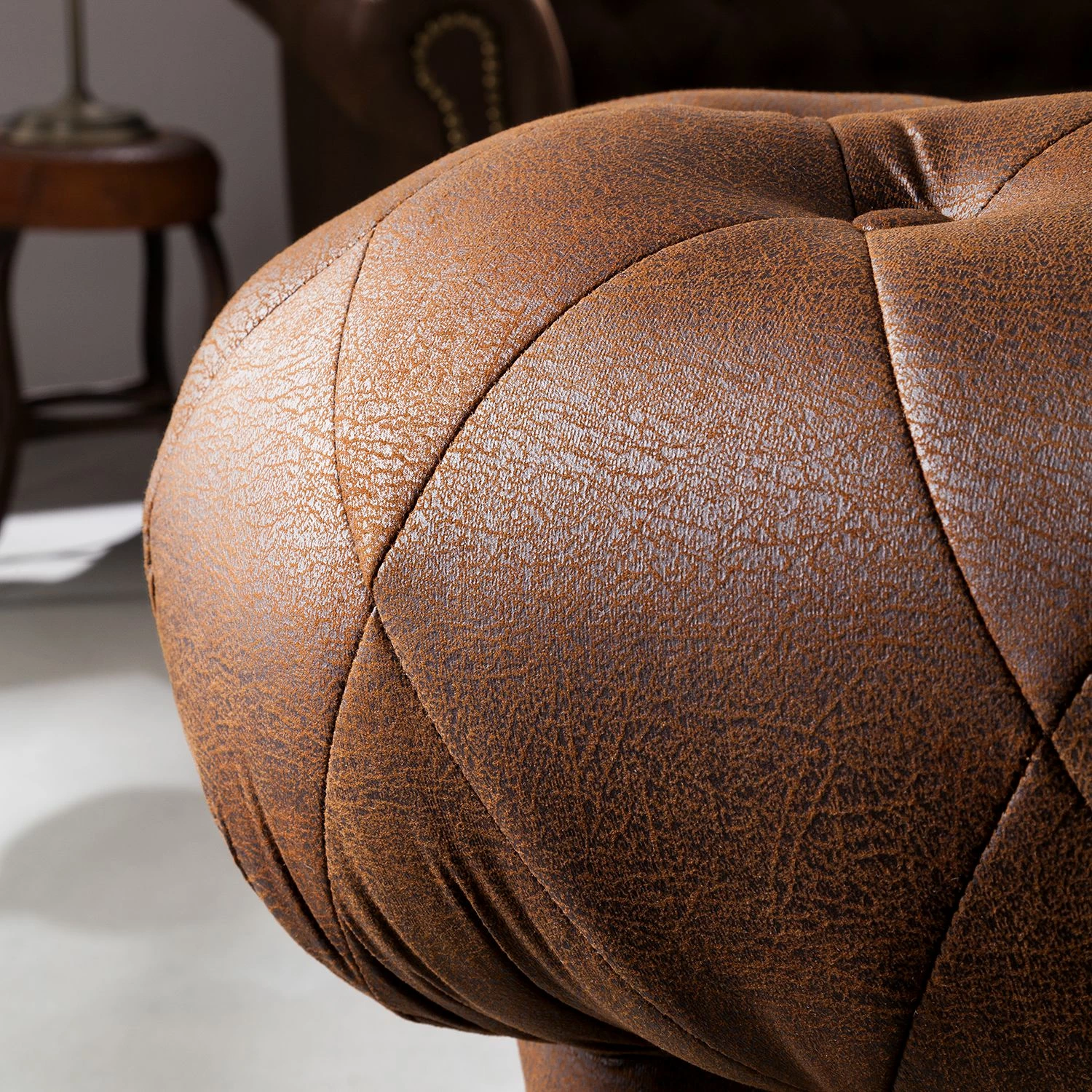 Ars manufacti Ensemble de salon Benavente (3 - 2 - 1) - Aspect vieux cuir marron 6 Ars manufacti Ensemble de salon Benavente (3 - 2 - 1) - Aspect vieux cuir marron – Image 4