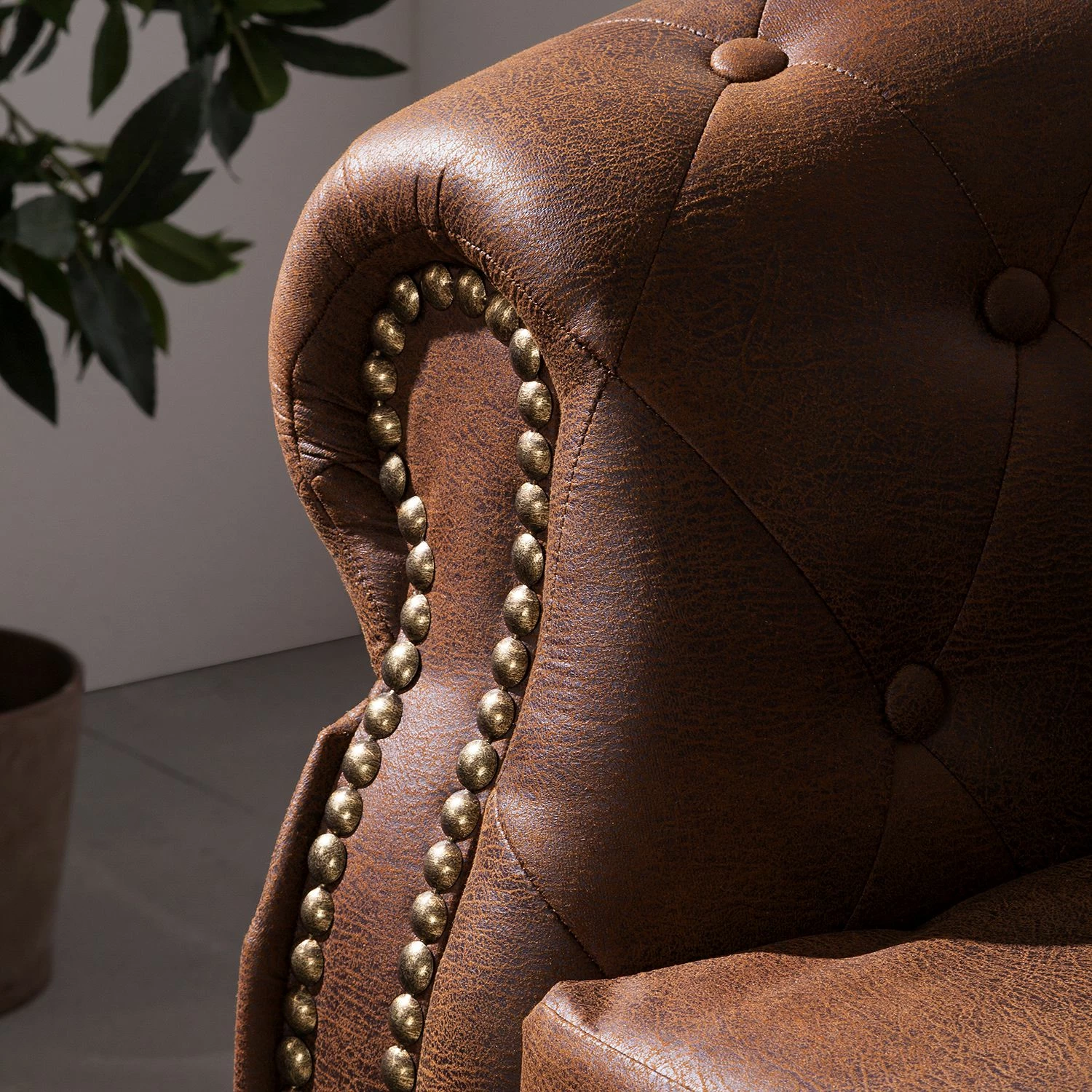 Ars manufacti Ensemble de salon Benavente (3 - 2 - 1) - Aspect vieux cuir marron 7 Ars manufacti Ensemble de salon Benavente (3 - 2 - 1) - Aspect vieux cuir marron – Image 5