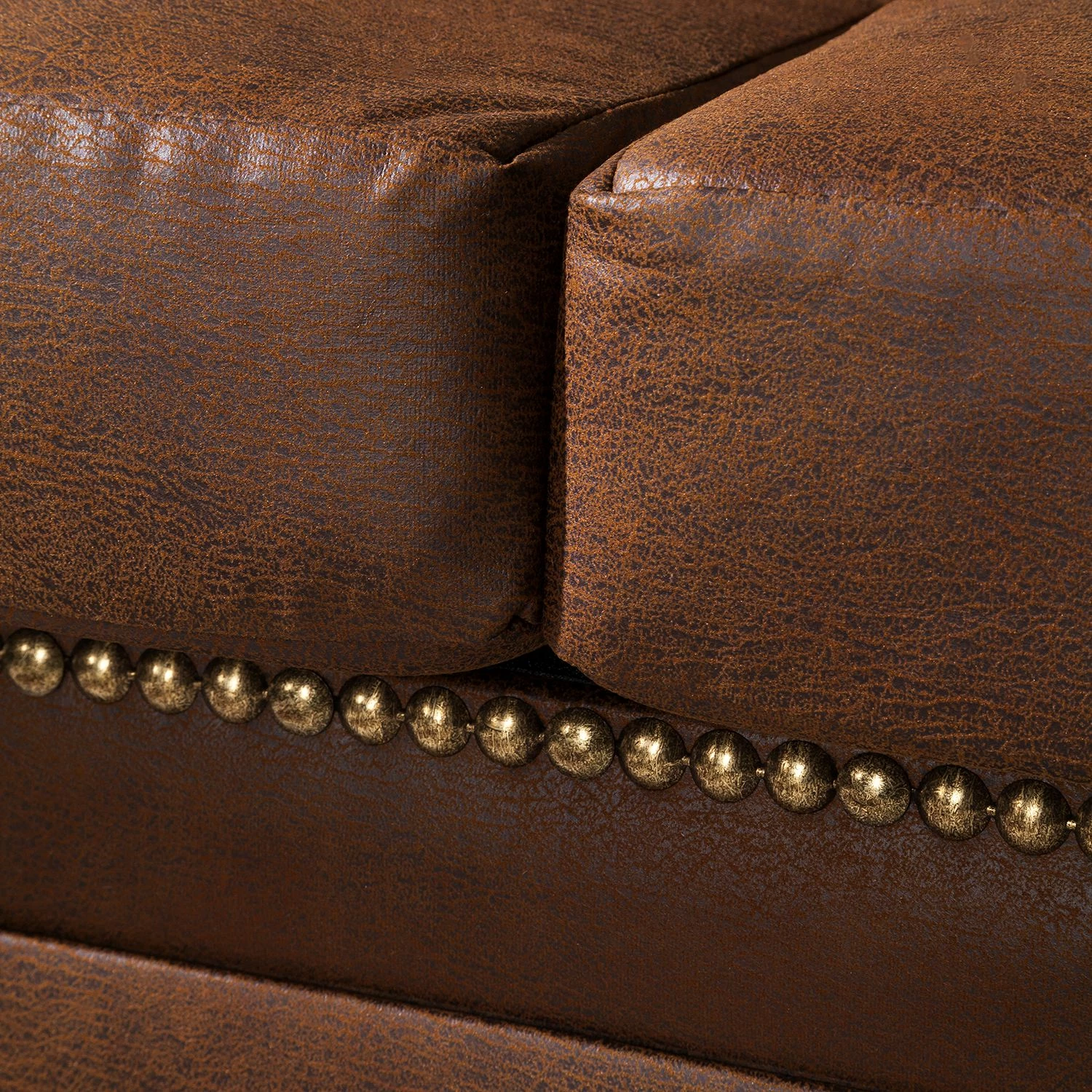 Ars manufacti Ensemble de salon Benavente (3 - 2 - 1) - Aspect vieux cuir marron 10 Ars manufacti Ensemble de salon Benavente (3 - 2 - 1) - Aspect vieux cuir marron – Image 8