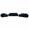 Jack & Alice Ensemble de salon Lorcy (3-2-1) - Bleu foncé -loftscape Boutique polstergarnitur lorcy 3 2 1 samt dunkelblau 4893052