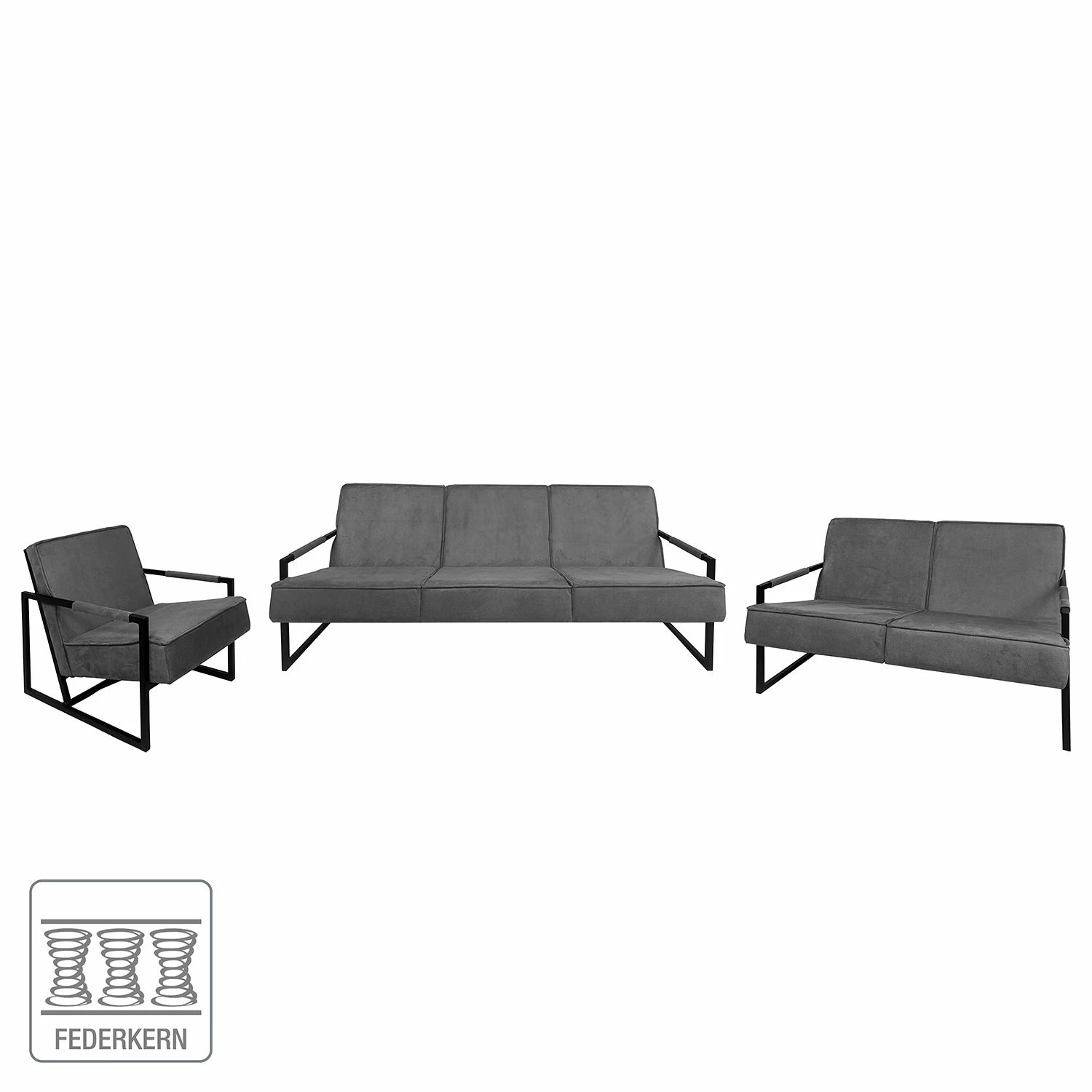 Ars manufacti Ensemble de salon Manchester IV (3-2-1) - Gris 4 Ars manufacti Ensemble de salon Manchester IV (3-2-1) - Gris – Image 2