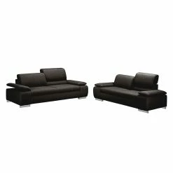 Fredriks Canapé panoramique Masca (3-2) - Tissu marron noir