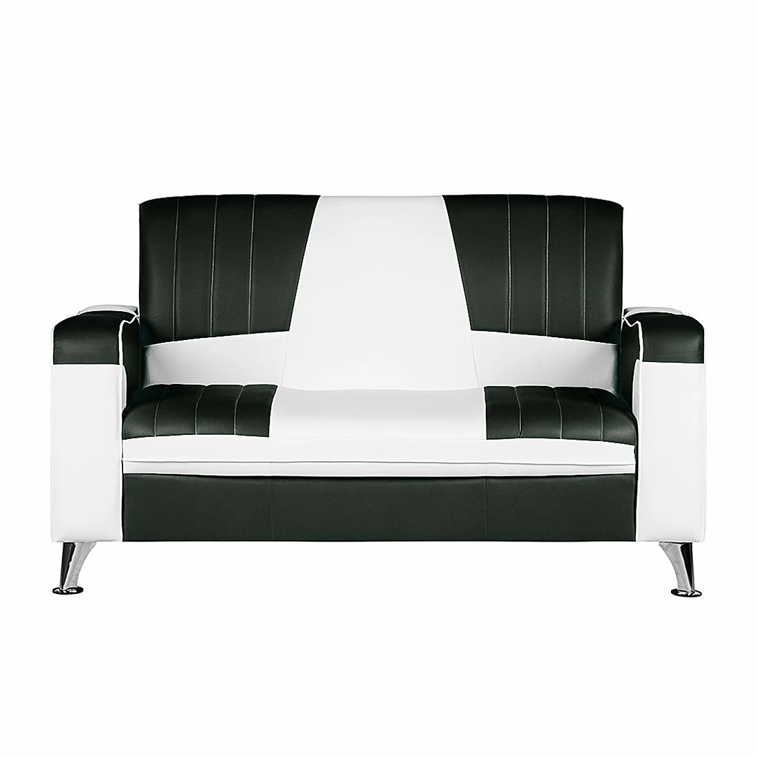 Studio Monroe Canapé panoramique Nixa (3 -2 -1) - Cuir synthétique - Blanc / Noir 8 Studio Monroe Canapé panoramique Nixa (3 -2 -1) - Cuir synthétique - Blanc / Noir – Image 6