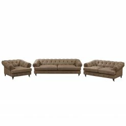 Ars manufacti Ensemble de salon Thory (3-2-1) - Marron clair