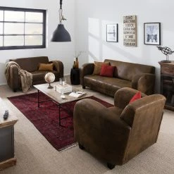 Ars manufacti Ensemble de salon Tullow (3-2-1) - Aspect cuir vieilli marron 21 Ars manufacti Ensemble de salon Tullow (3-2-1) - Aspect cuir vieilli marron -loftscape Boutique polstergarnitur tullow 3 2 1 antiklederoptik braun 4905320