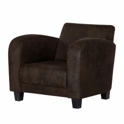 Ars manufacti Canapé panoramique Tullow (3 -2 -1) - Aspect vieux cuir marron foncé -loftscape Boutique polstergarnitur tullow 3 2 1 antiklederoptik dunkelbraun 437608