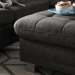 Loftscape Pouf repose-pieds Ayna - Microfibre -loftscape Boutique polsterhocker ayna microfaser braungrau 4947756