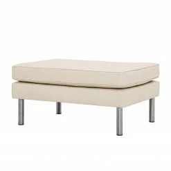 Fredriks Pouf repose-pieds Chelsea Cuir véritable - Cuir véritable Gad : Crème - Cylindre