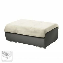 Cotta Pouf repose-pieds Delsbo - Gris foncé / Blanc -loftscape Boutique polsterhocker delsbo kunstleder microfaser dunkelgrau weiss 3510925