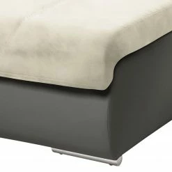 Cotta Pouf repose-pieds Delsbo - Gris foncé / Blanc -loftscape Boutique polsterhocker delsbo kunstleder microfaser dunkelgrau weiss 3510929