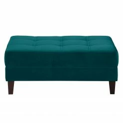Jack & Alice Pouf repose-pieds Elnora - Turquoise -loftscape Boutique polsterhocker elnora samt tuerkis 4862364