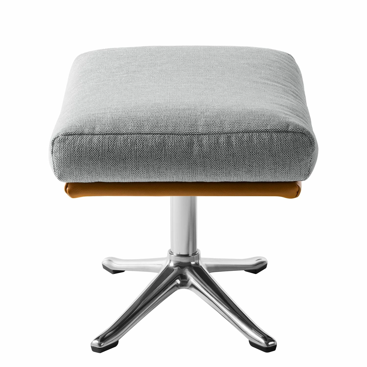 Studio Copenhagen Pouf repose-pieds Hepburn III - Gris clair / Cognac - Chrome brillant 7 Studio Copenhagen Pouf repose-pieds Hepburn III - Gris clair / Cognac - Chrome brillant – Image 5