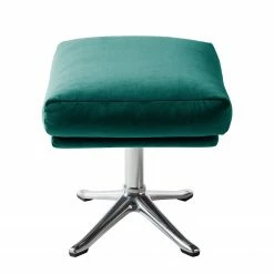 Studio Copenhagen Repose-pieds Hepburn III - Velours Shyla: Pétrol - Chrome brillant -loftscape Boutique polsterhocker hepburn iii samt aluminium stoff shyla petrol 5060352