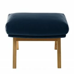 Studio Copenhagen Repose-pieds Hepburn I - Velours Shyla: Bleu foncé - Chêne foncé -loftscape Boutique polsterhocker hepburn samt eiche stoff shyla dunkelblau 5019244
