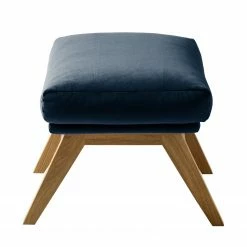 Studio Copenhagen Repose-pieds Hepburn I - Velours Shyla: Bleu foncé - Chêne foncé -loftscape Boutique polsterhocker hepburn samt eiche stoff shyla dunkelblau 5019248