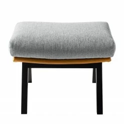 Studio Copenhagen Pouf repose-pieds Hepburn I - Gris clair / Cognac - Noir 17 Studio Copenhagen Pouf repose-pieds Hepburn I - Gris clair / Cognac - Noir -loftscape Boutique polsterhocker hepburn webstoff echtleder hellgrau cognac 5022716