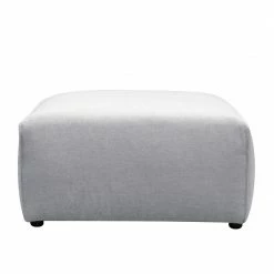 Studio Copenhagen Repose-pieds capitonné HUDSON - Tissu Saia: Gris clair -loftscape Boutique polsterhocker hudson webstoff hellgrau 3854520