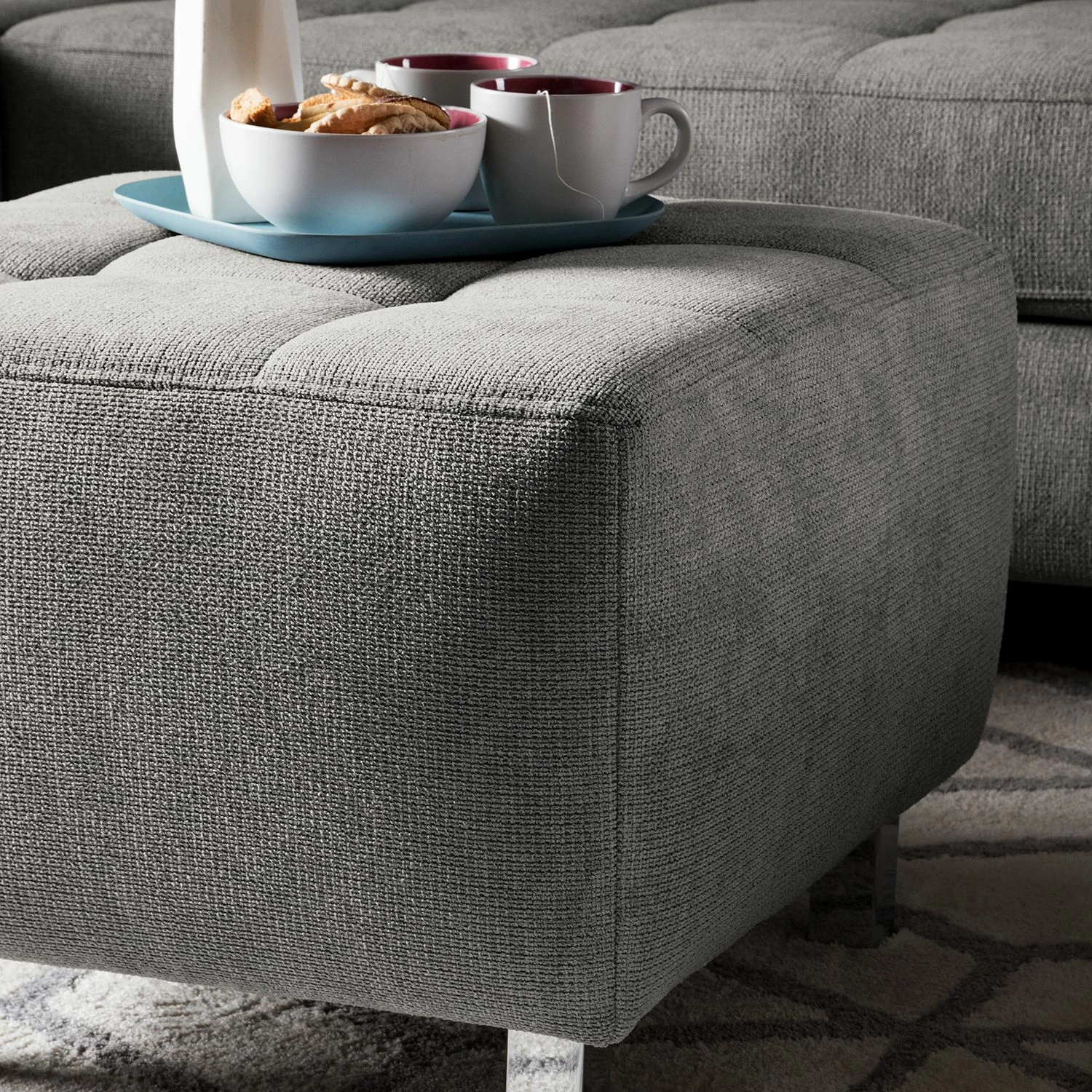 Fredriks Pouf repose-pieds Tanete - Tissu structuré 7 Fredriks Pouf repose-pieds Tanete - Tissu structuré – Image 5