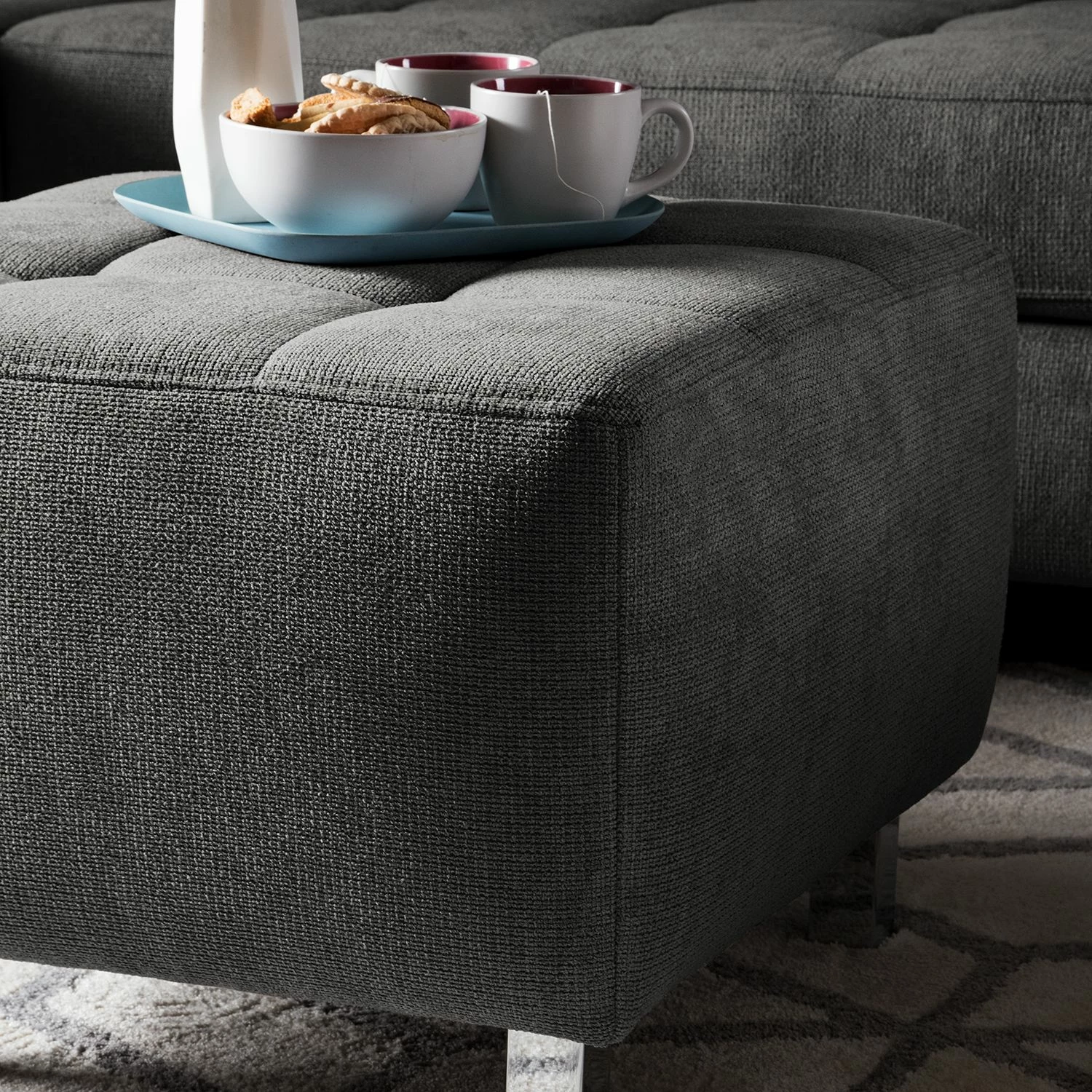 Fredriks Pouf repose-pieds Tanete - Tissu structuré 7 Fredriks Pouf repose-pieds Tanete - Tissu structuré – Image 5